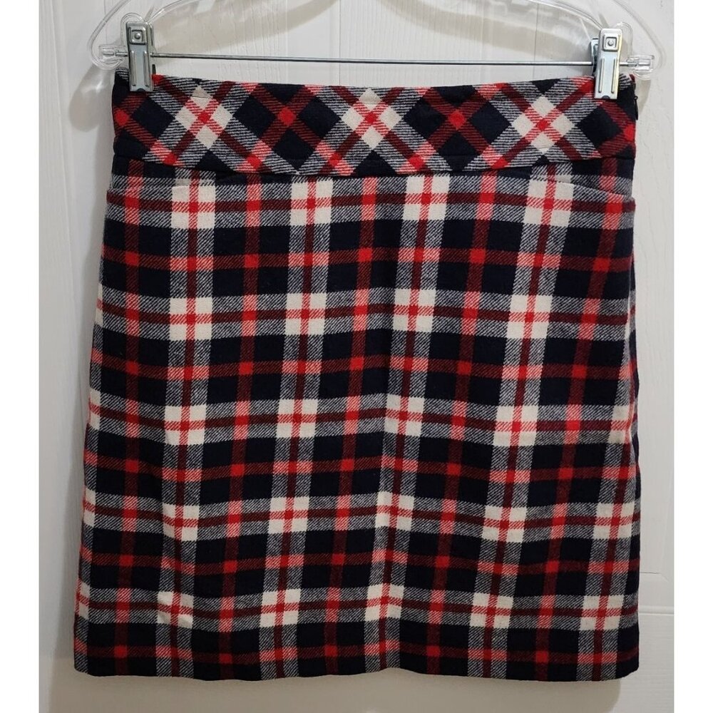 Talbots Women's Size 4 Side Zip Mini Skirt Wool Blend Plaid Academia Preppy